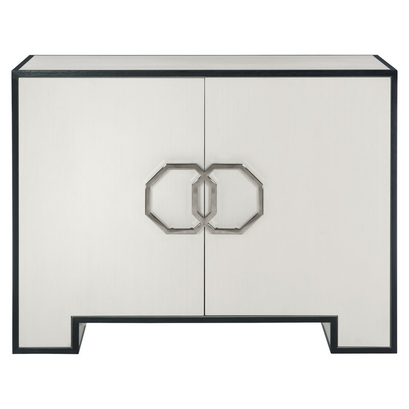 Elegant Onyx Black 2-Door Cabinet with Adjustable Shelving