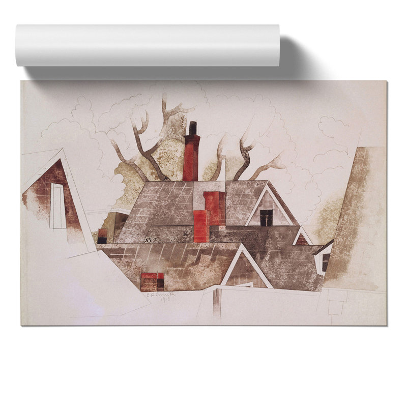 Red Chimneys by Charles Demuth - Frameless Print, 30cm H x 42cm W x 0.1cm D