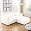Chenille blanche moderne avec 2 sièges et rangement, tissu doux cylindrique, élégant 2 pièces pour salon, siège fonctionnel-375745278-375745279