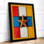Starfish on Grid Geometric - Framed Print-1589608596-1589608598