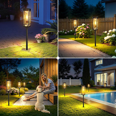 2x Bigger Solar Pathway Lights Outdoor, Upgraded Brighter Solar Garden Lights Solar Powered, Over 12 Hours Outdoor Solar Lights For Yard Landscape Lighting Path Walkway Driveway Sidewalk