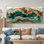 Agate et pierre émeraude dans la glissade en bois II - impressions sur toile Agate