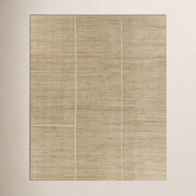 Natural Hand-Woven Striped Jute Rug