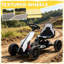 Élégant kart électrique en polypropylène avec contrôle à double vitesse en blanc et noir profond pour l'aventure en plein air