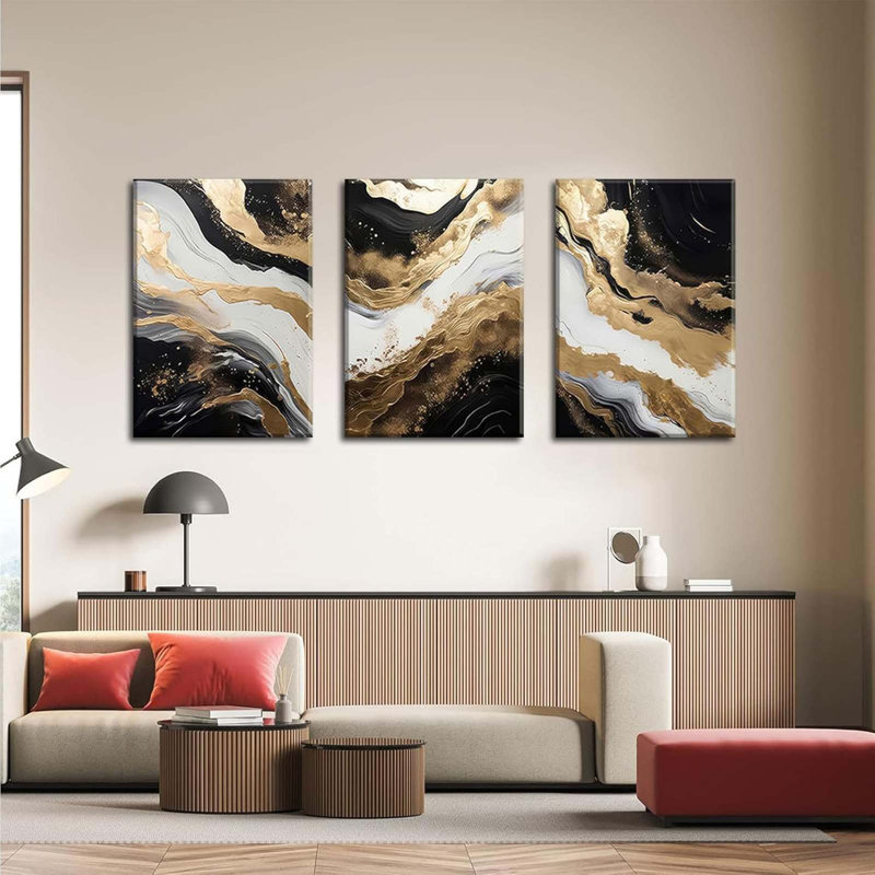 3 Piece Wrapped Canvas Print, 60 cm H x 40 cm W
