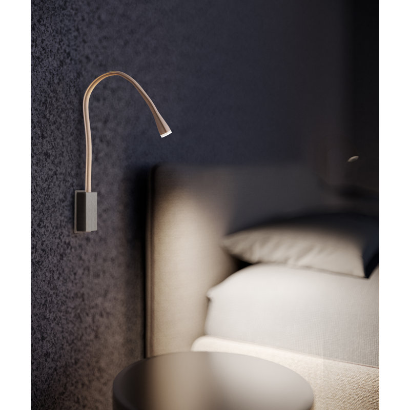 Flexiled Ap Leather 1-Light Spotlight, Ivory, 23.6" H x 4" W x 2" D, Satin Nickel