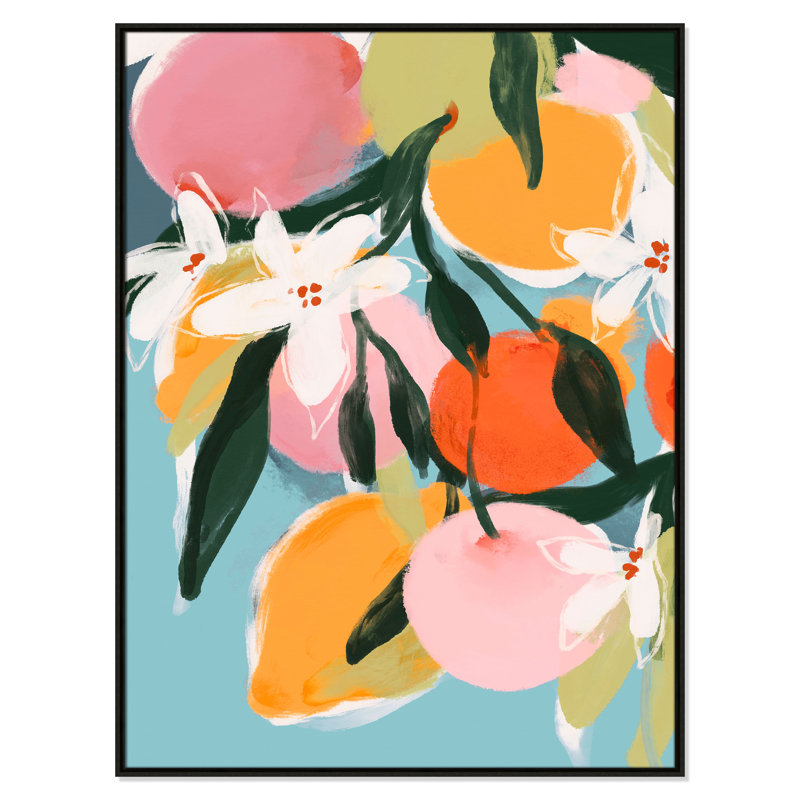 «Fruit Summer I Print» par Treechild, H 49,5 po x l 37,5 po, Flottant espresso