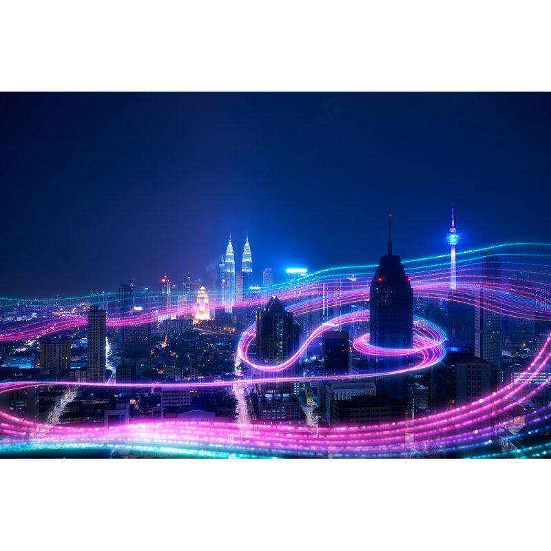 Smart City - Wrapped Canvas Print, 30cm H x 46cm W x 3.8cm D