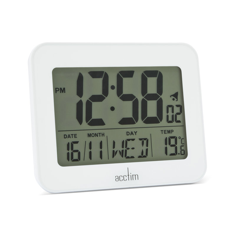 Quartz movement / Crystal Alarm Tabletop Clock, White