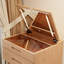 Ensemble de coiffeuse en bois massif avec miroir rabattable, lumières réglables, plateau en verre et tabouret pour petits espaces-776788899