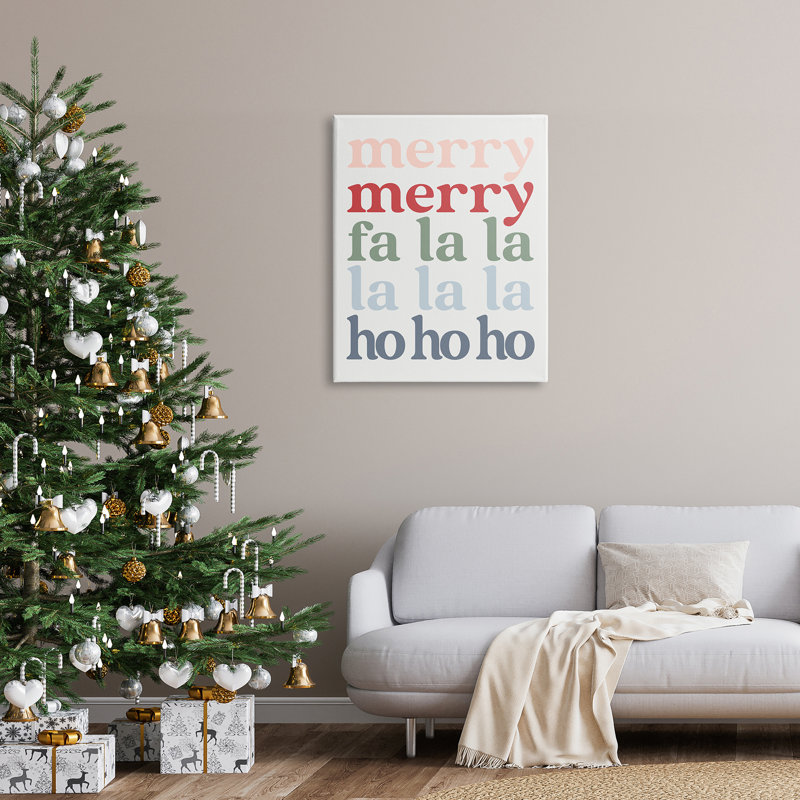 Merry Fa-La-La, Toile tendue, H 40 po x l 30 po x P 1,5 po