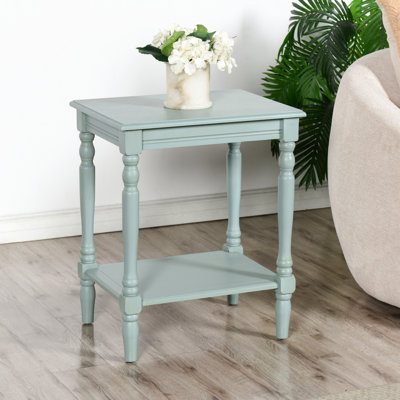 Enyedy Collection Wood Accent Storage Shelf End Table - Antique Green