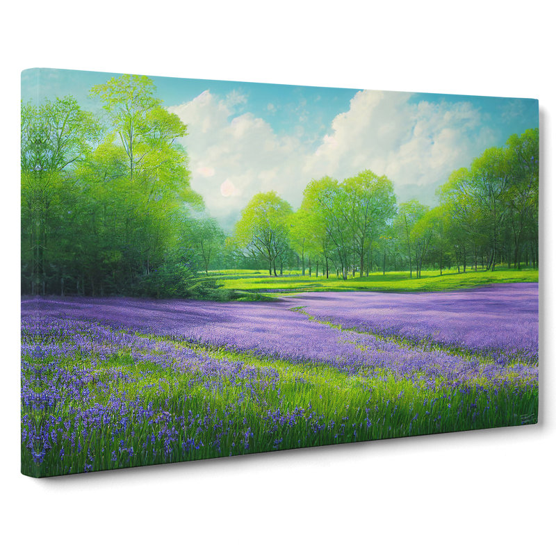 Spectacular Bluebell Field - Wrapped Canvas, 50cm H x 76cm W x 3cm D