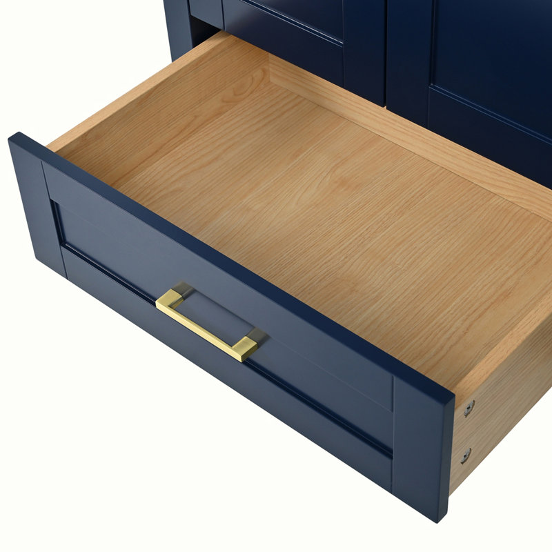 Meuble-lavabo autoportant en bois sans lavabo