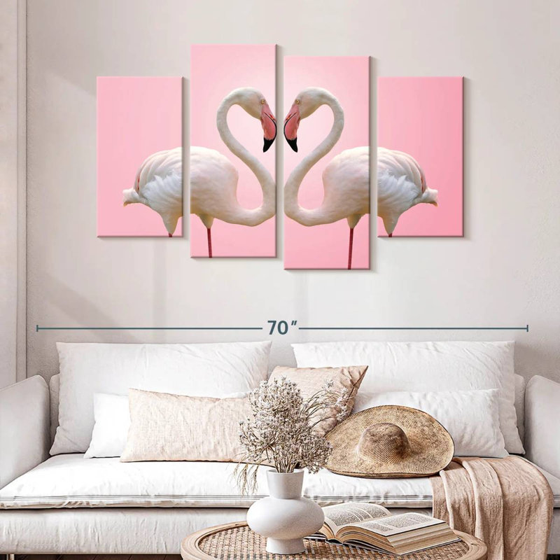 Brampt Flamingo Affection, H 32 po x l 52 po
