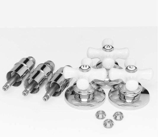Porcelain Shower Handle Kit, Porcelain Cross