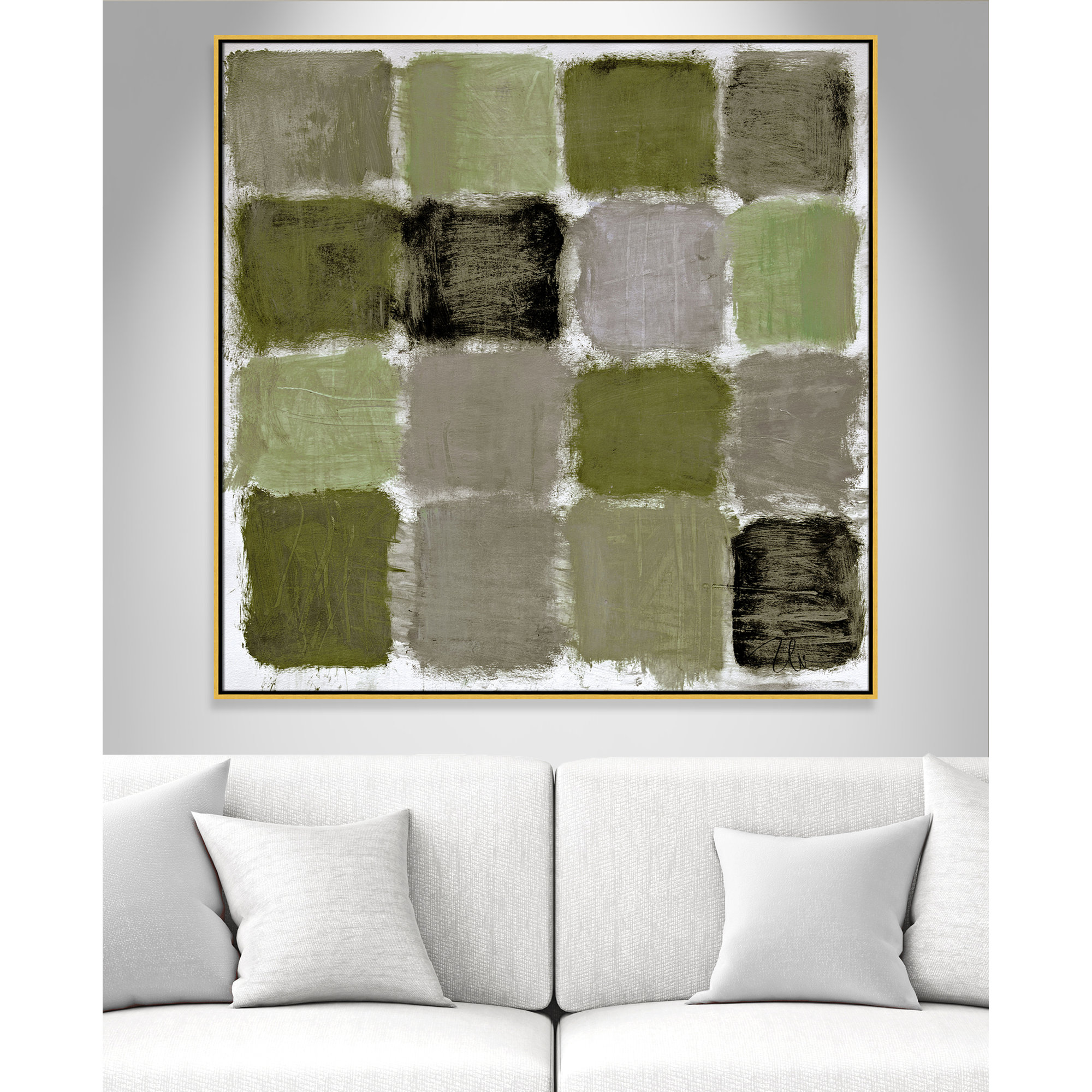 Powder Room Reflections Print by , Gold, 46.5" H x 46.5" W