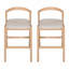 Ensemble de 2 chaises de salle à manger, tabouret de bar en bois d'hévéa
