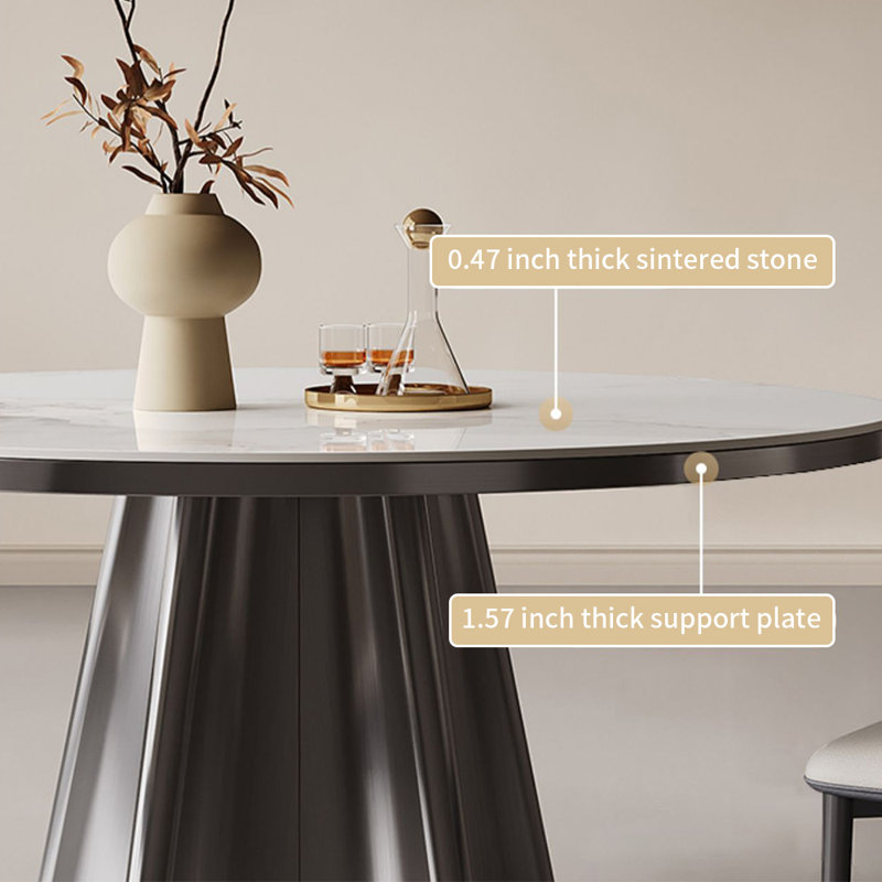 Minimalism Modern home round dining table sets, 29.5"H x 47.2"L x 47.2"W