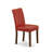 5 Piece Modern Dining Table Set Includes a Square Wooden Table and 4 Firebrick Red Faux Leather Parson Dining Chairs, Mahogany-1864589170-1864589171-1810618448