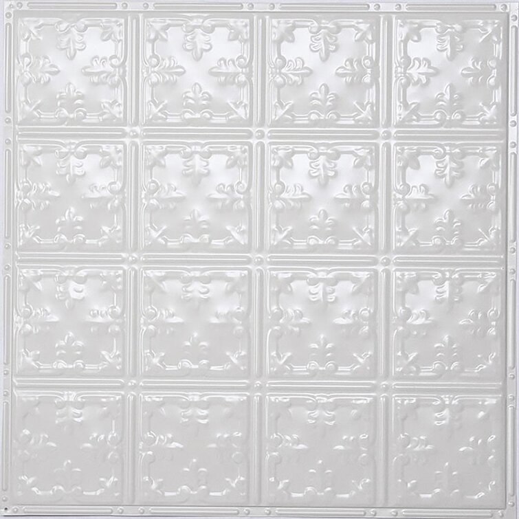 Great Lakes Tin Syracuse Argento Lay In Ceiling Tiles Perfect for DIY and Home Renovation Projects Easy to Install (5 Pack) - 2