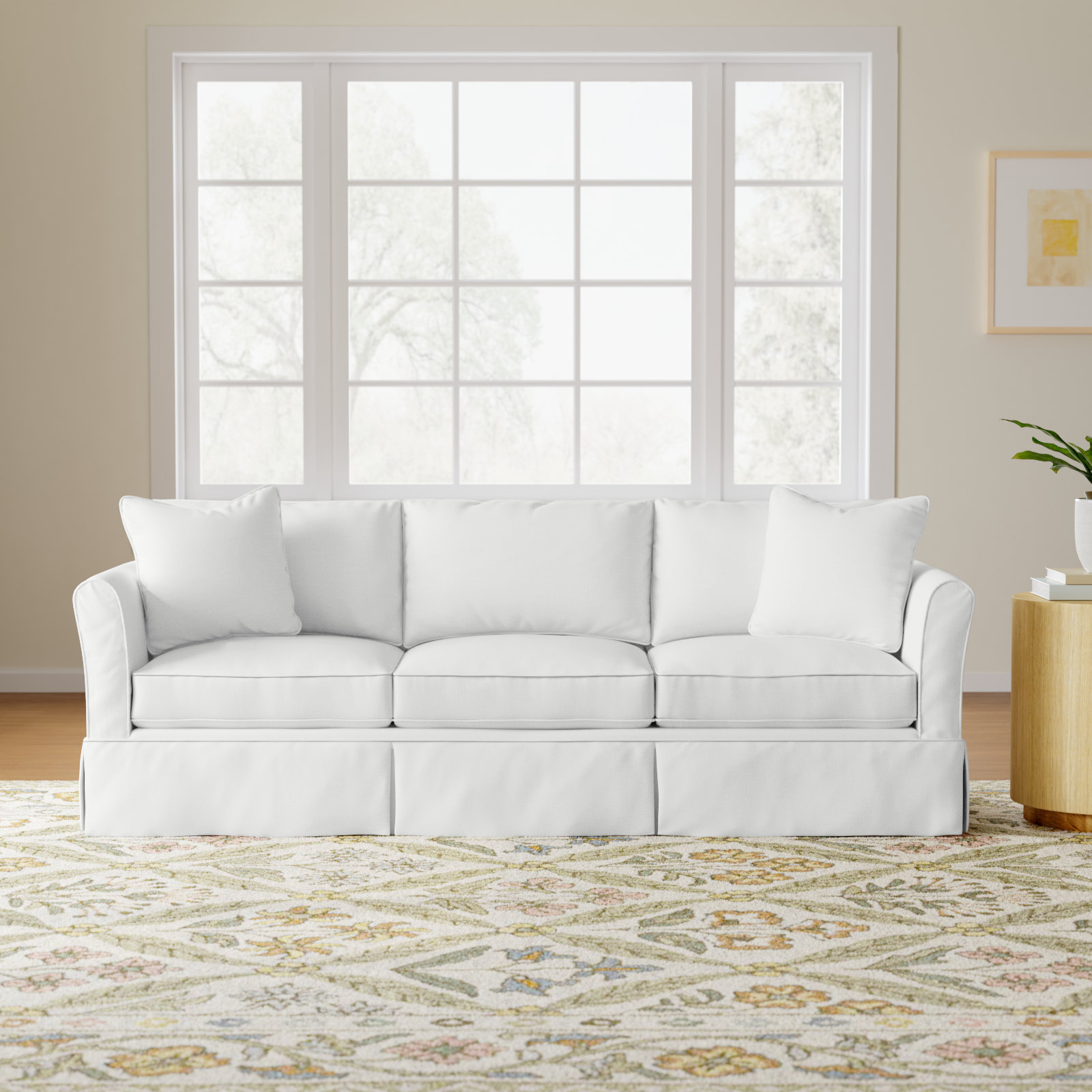 Shelby 82'' Upholstered Sofa, Classic Bleach White Twill