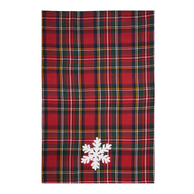 Serviette rouge flocon de neige tartan