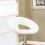 2 tabourets modernes en similicuir blanc avec hauteur réglable et 2 pièces de support en métal pour la salle à manger-602181080