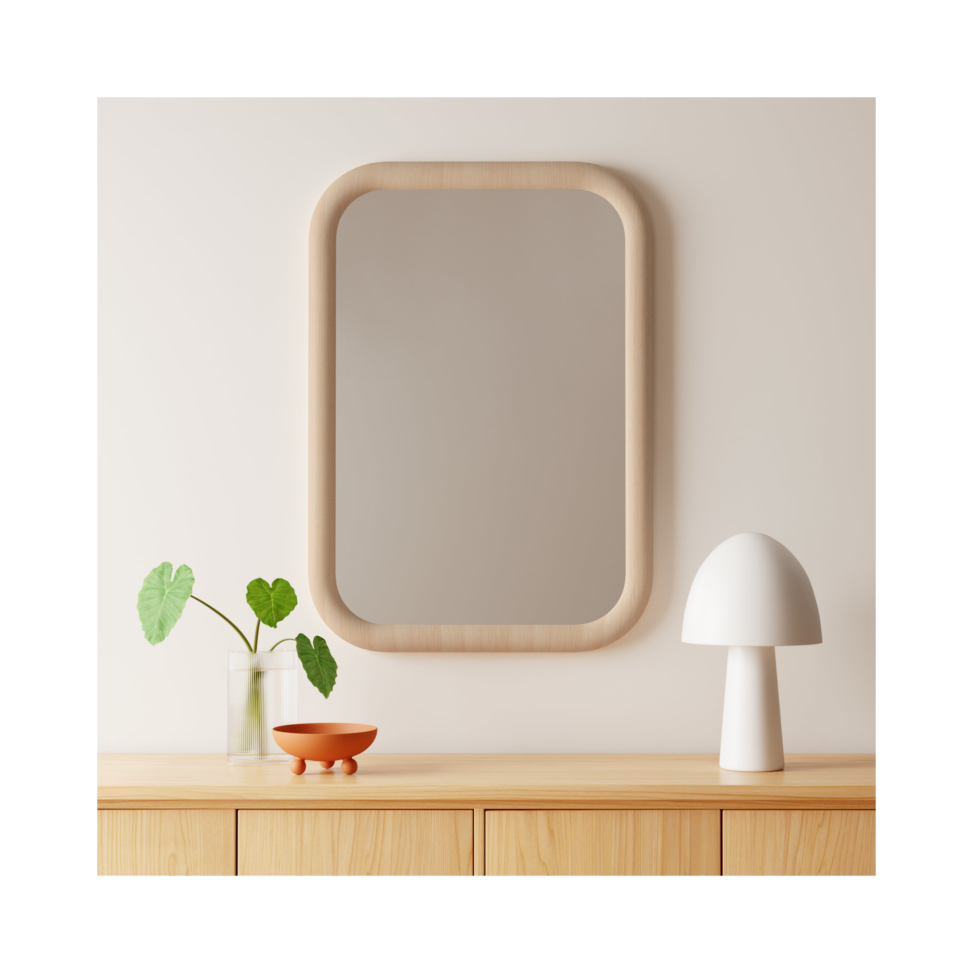 Hampson Rectangle Mirror, 39.5" x 27.75", Natural