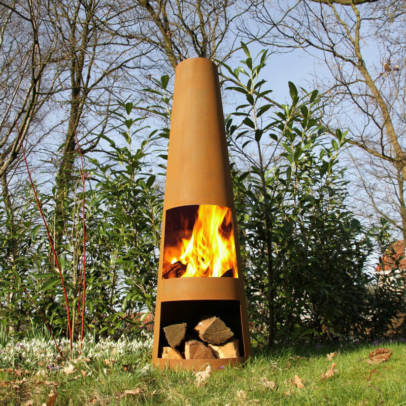 Ajourni Tapered Steel Wood Burning Smokeless Chimnea