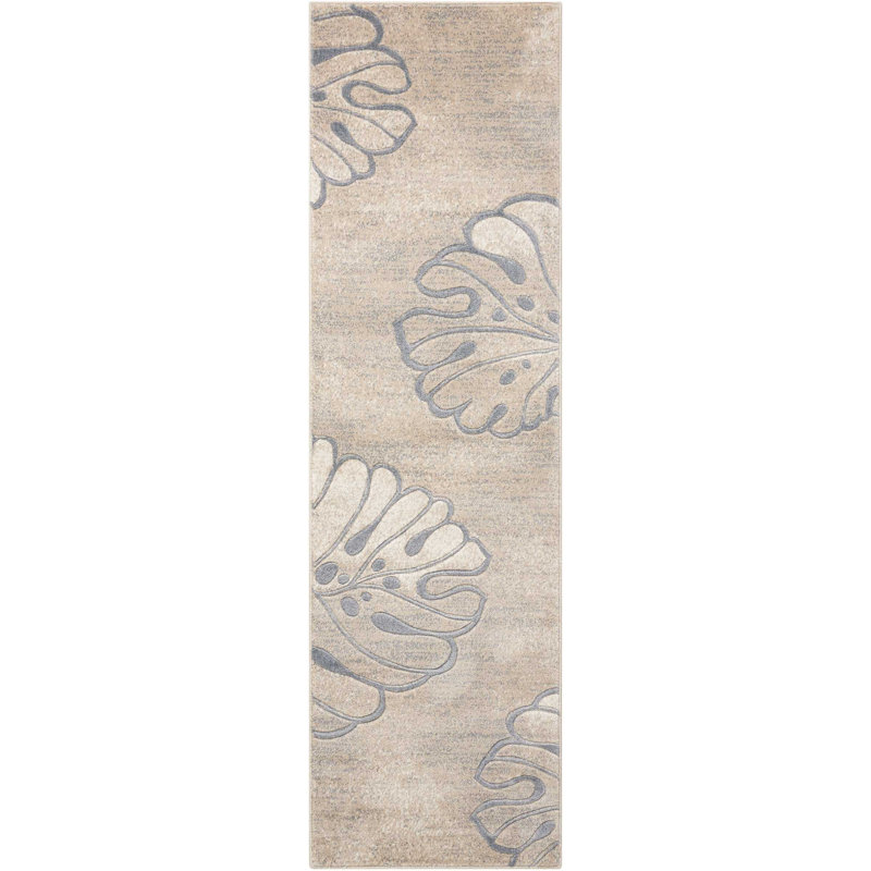 Tapis beige Ashli, Tapis de couloir 2 pi 2 po x 7 pi 6 po