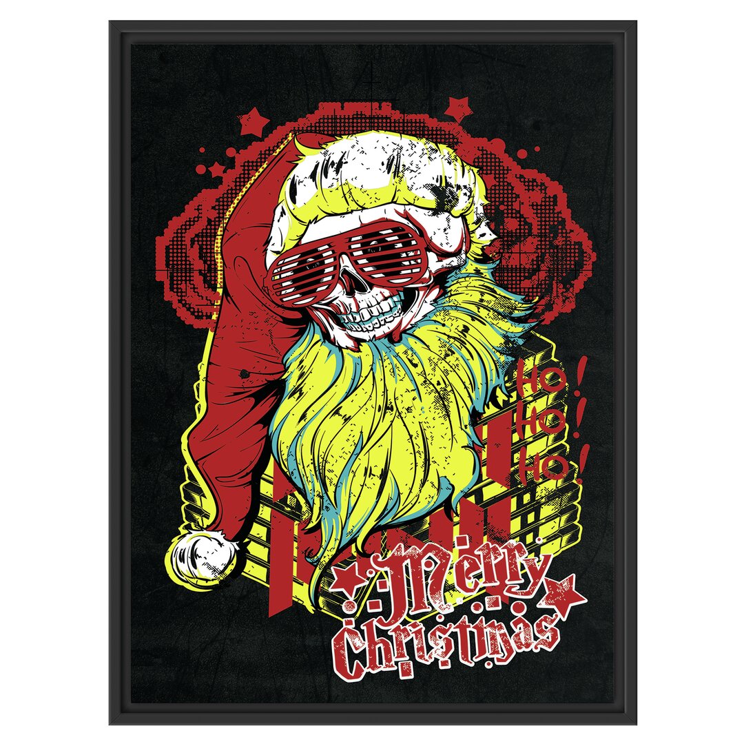 Gerahmtes Wandbild Dead Santa black