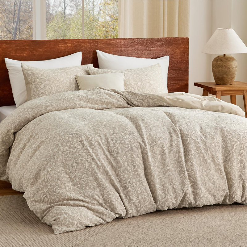Ensemble de housse de couette Bedure, Housse de couette grand + 2 taies décoratives