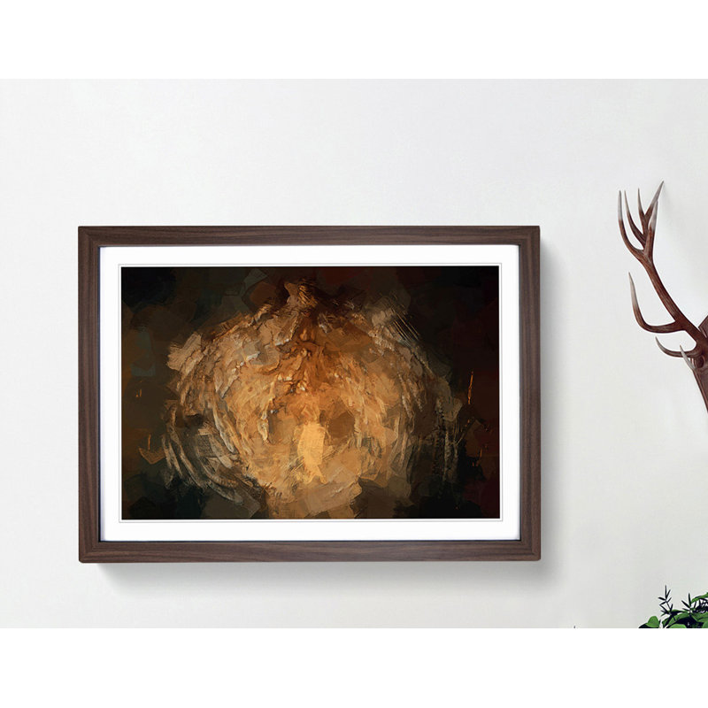 Love in Place in Abstract - Picture Frame Graphic Art Print, 35cm H x 50cm W x 2cm D, Walnut