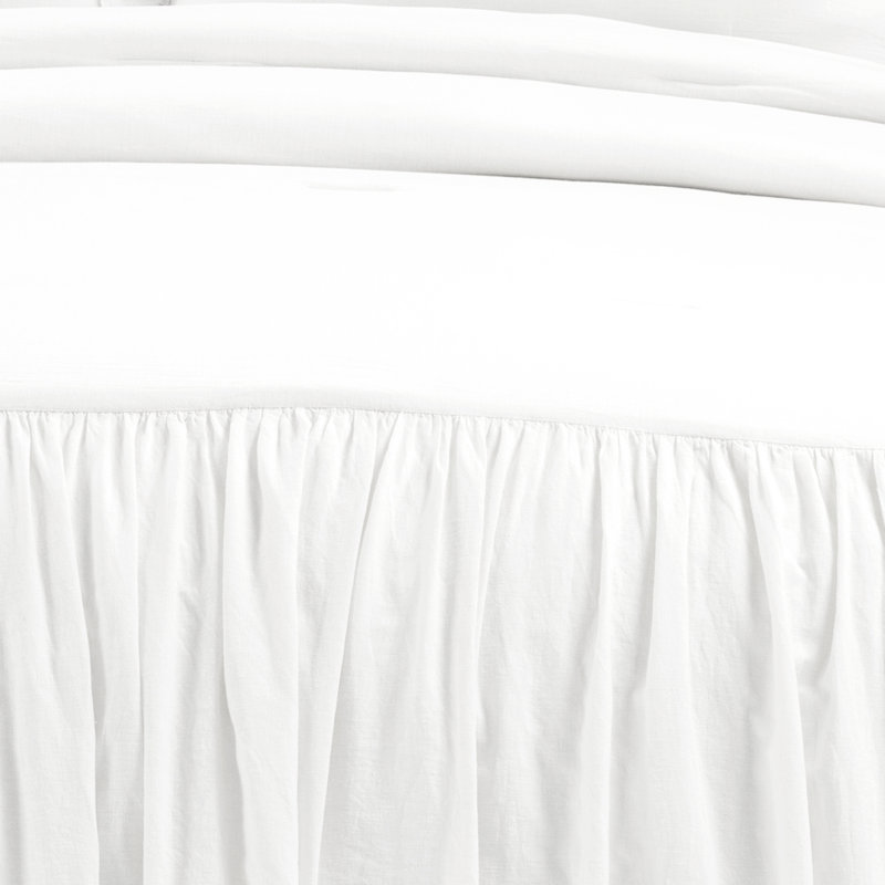 White Full/Queen Belgian Flax Linen Cotton Bedspread Set