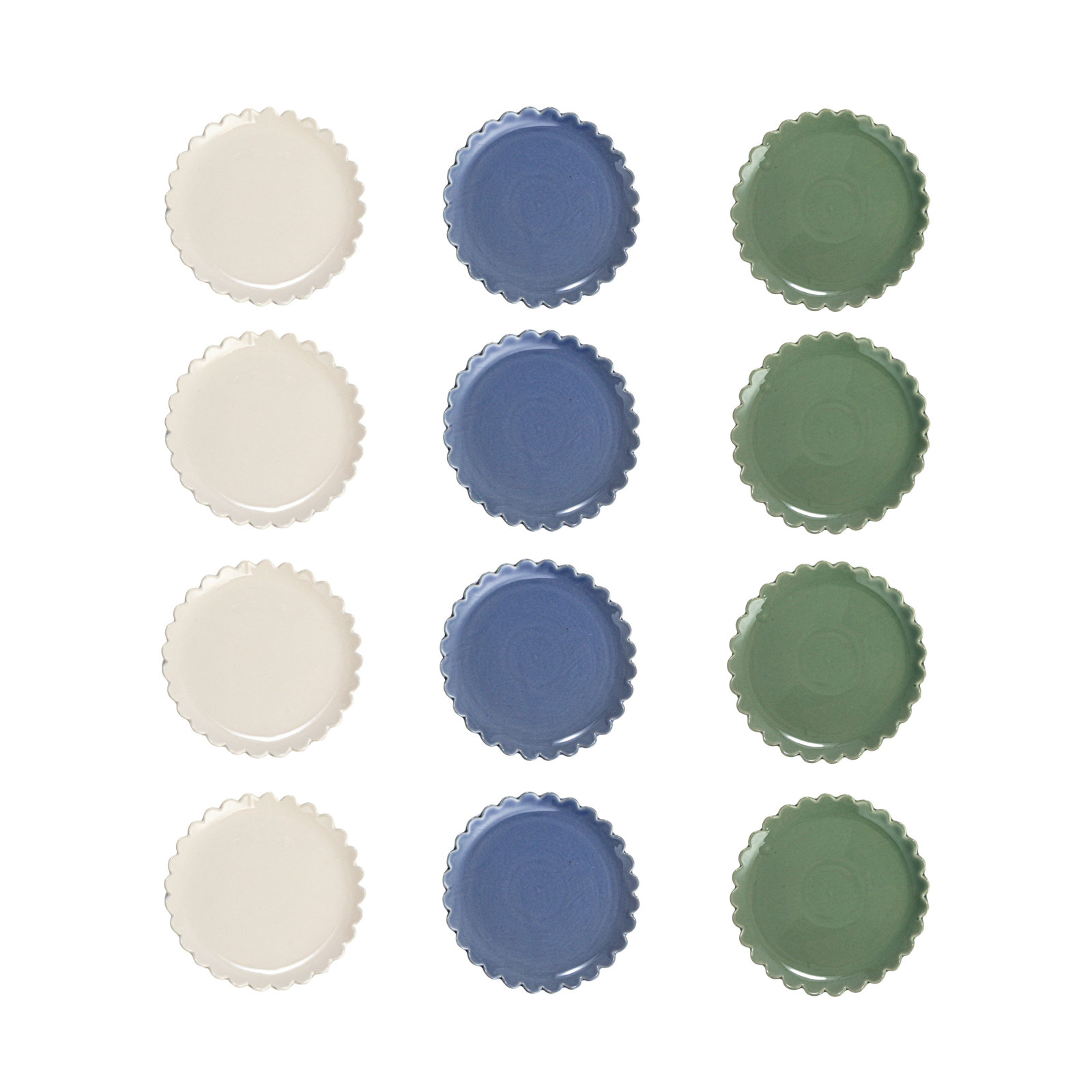 Olivine 8'' Stoneware Salad Or Dessert Plate , Set of 12