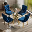 Ensemble de salle à manger à piédestal rond 5 pièces avec chaise capitonnée en velours pour salle à manger et salon-1248467044-1248467101-1248467047