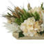 Assorted Hydrangea, Heather, Pampas And Wheat In A Oblong Wooden Container