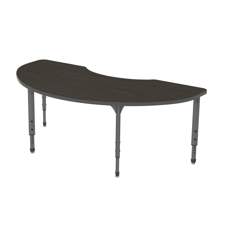 Apex Series Adjustable Kidney 7 Students Activity Table, Asian Knight, Grey