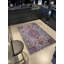 Tapis décoratif multicolore à motif frangé rose et beige-749152094