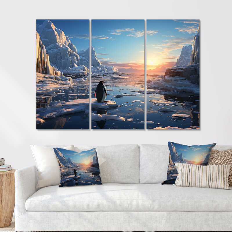 «Snow Dream Penguin Pioneers», ensemble de reproduction d'art mural pingouin, H 32 po x l 48 po x P 1 po