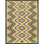 Vintage Geometric Chevron Pattern Native American Navajo Small Scatter Size Wool Yellow Rug