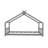 Twin Size Gray House Bed - A Semi Enclosed Environment For ' Sleep, Pinewood Structure, 80.7"L X 41.2"W 53.9"H With Roof Space To Relax And Have Fun, Pine, 50.97Lbs