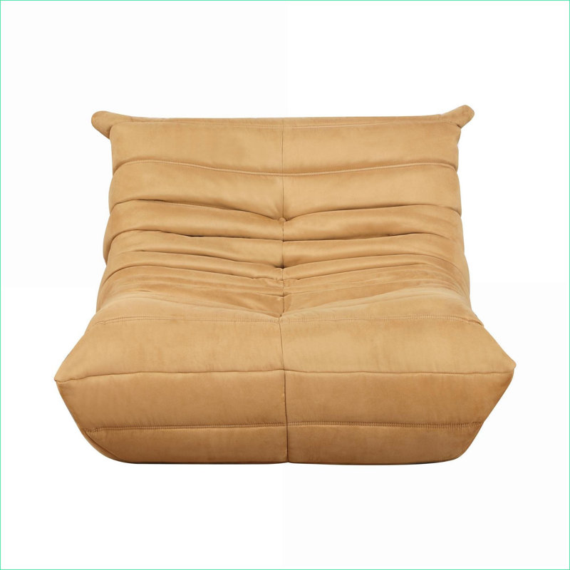 Fauteuil d'appoint capitonné jaune moutarde, siège rembourré en microfibre confortable pour adultes, fauteuil de salon