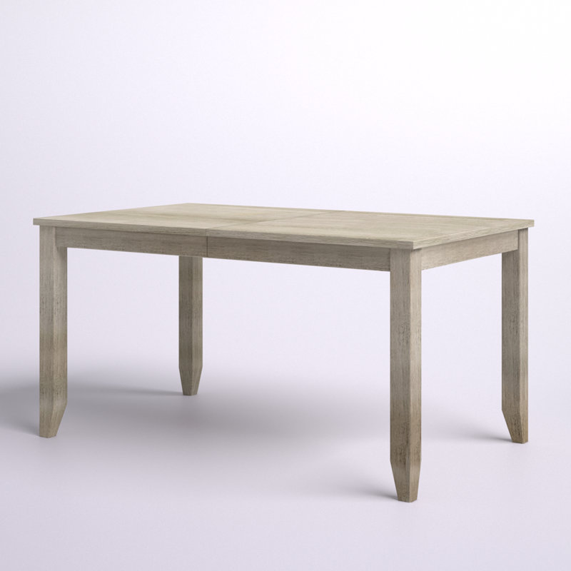 Janessa Solid Wood Base Dining Table, Antique Gray