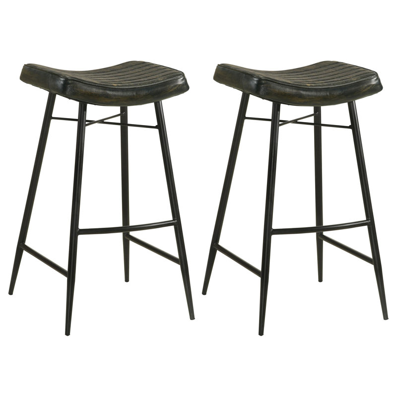Tabouret de bar Amita, Chameau antique, H 31,5 po x l 18,5 po x P 19,5 po