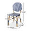 Chaises de jardin françaises, PE et aluminium, bleu marine, imprimé, rouille, style chaise de jardin.