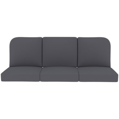 Outdoor 5" Deep Seat Replacement Cushion Set of 3, 22 x 24 Inch Patio Chair Cushions with Water-Repellent & UV-Resistant Olefin Cover, Eco-Friendly Seat & Back Cushions for Patio Furniture