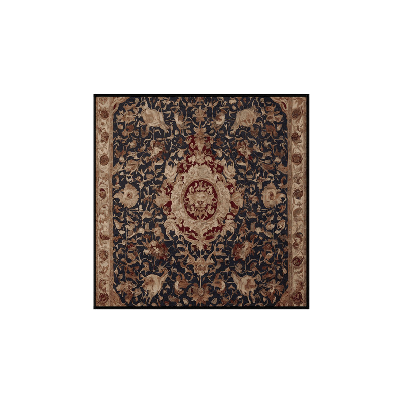 Machine Washable Brown Area Rug, Square 8'