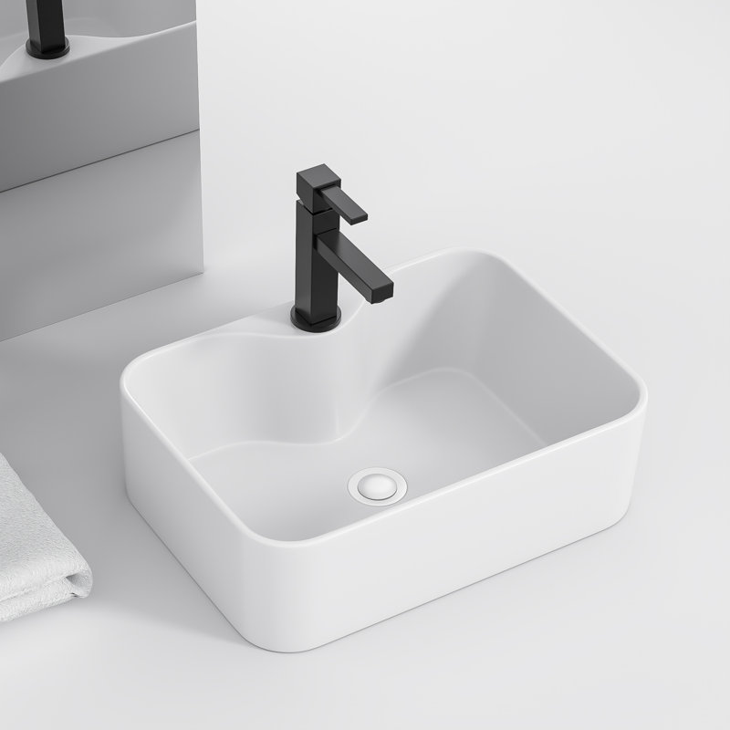 16"X12'' Ceramic Rectangular Bathroom Sink Vessel Sink